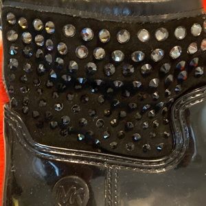 Black Michael Kors rain boots with jewels